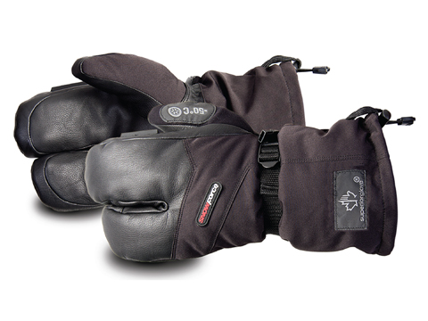SNOW322L - Superior Glove SnowForce™ Extreme Cold Premium Cowgrain Palm 3-Finger Winter Mitts
